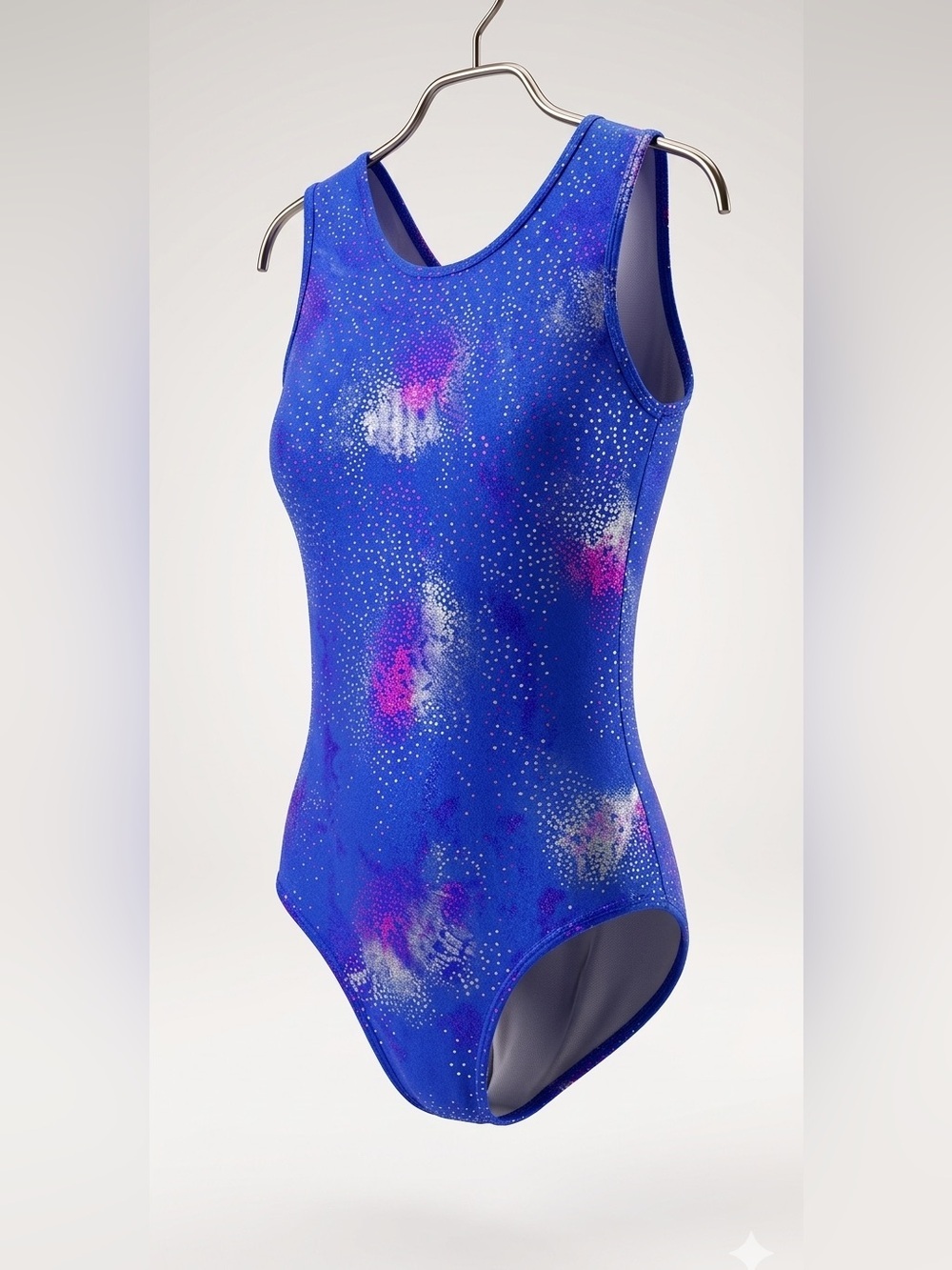 Girls Size 10 Sparkly Blue One Piece Swimsuit NWT Galaxy Print